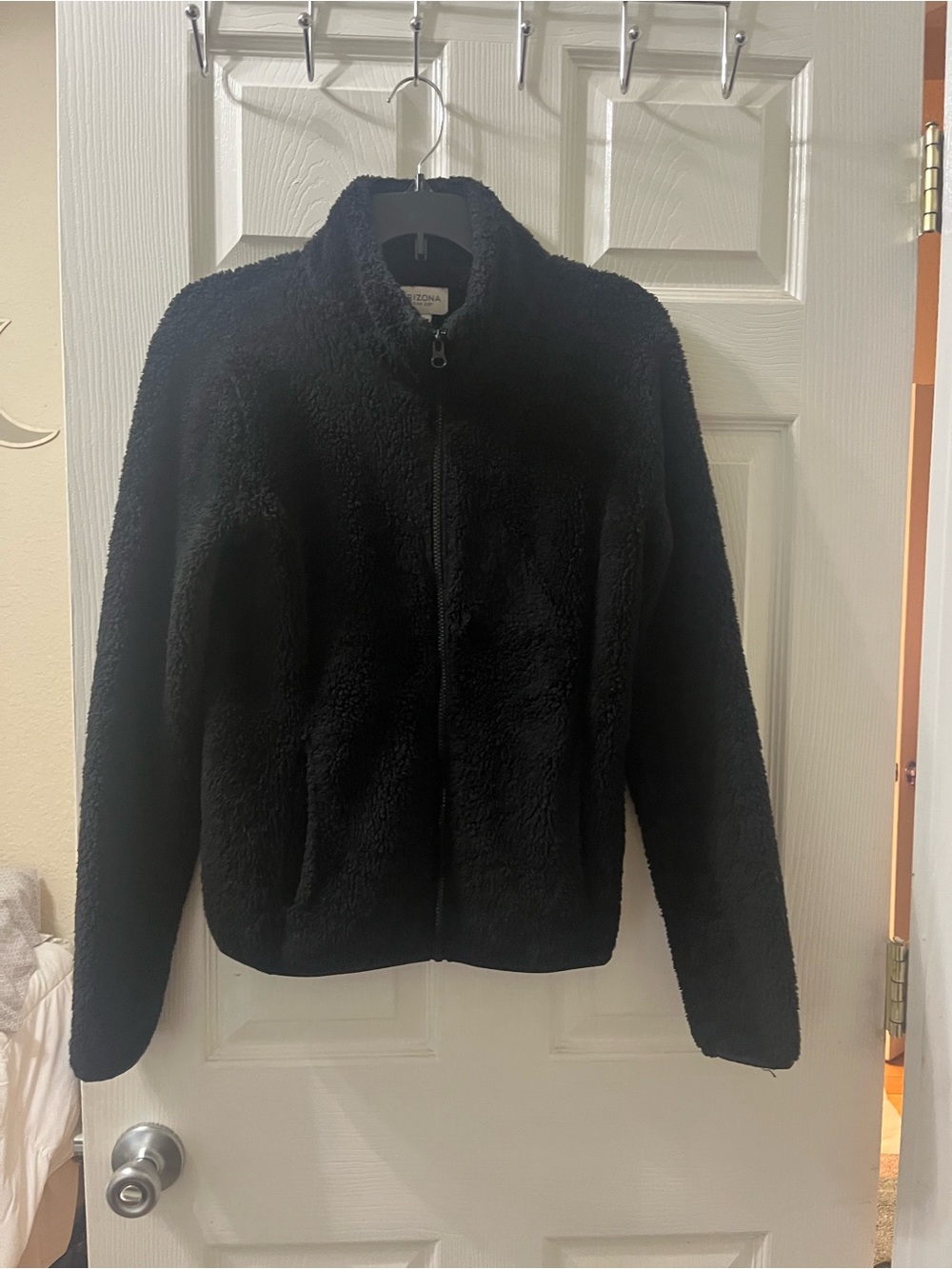 Arizona Jean Company Black Teddy Sherpa Zip-Up Jacket